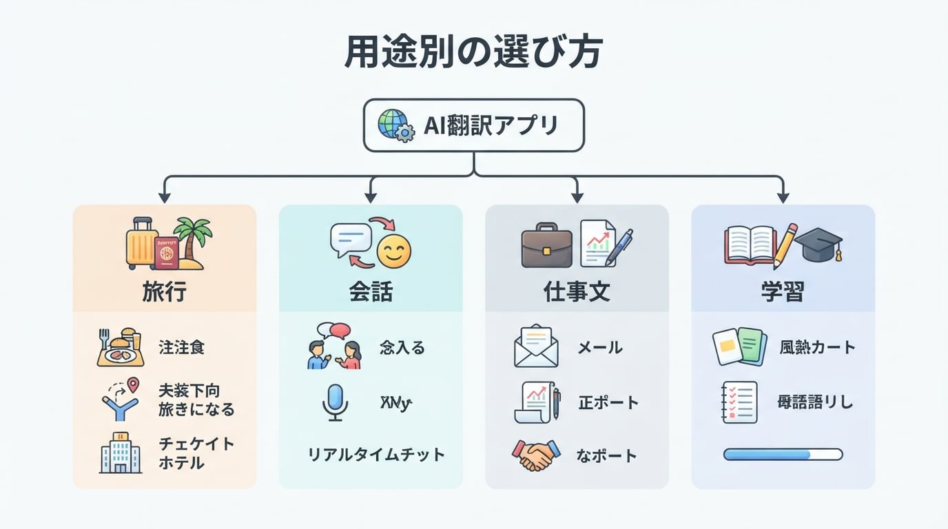 ai翻訳アプリのワークフロー図。
